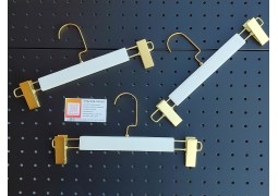 Вішалка з прищіпками  та позолоченим гачком 35х1см (біла)